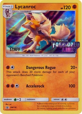 Lycanroc - SM118 (Prerelease) [Staff] SM118 - SM Promos Holofoil