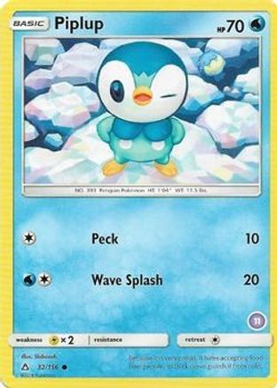 Piplup (11) 32 - SM Trainer Kit Alolan Sandslash & Alolan Ninetales