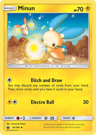 Minun 54/168 - SM  Celestial Storm Reverse Holofoil