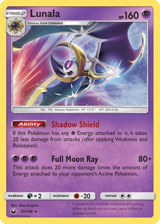 Lunala 70/168 - Celestial Storm Holofoil