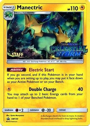 Manectric - SM130 (Prerelease) [Staff] SM130 - SM Promos Holofoil