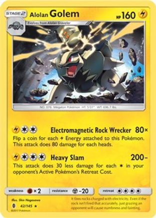 Alolan Golem (Cosmos Holo) - 42/145 - Blister Exclusives Holofoil
