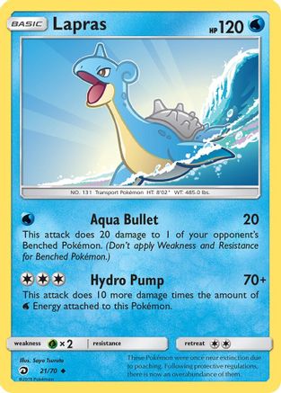 Lapras 21/70 - Dragon Majesty Reverse Holofoil