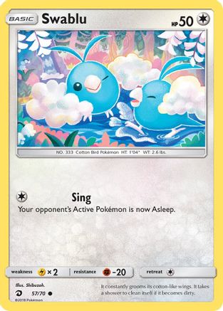 Swablu 57/70 - Dragon Majesty Reverse Holofoil