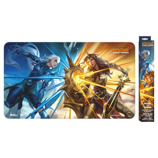 League of Legends RIFTBOUND TCG Unleashed Art Playmat Diana vs Leona