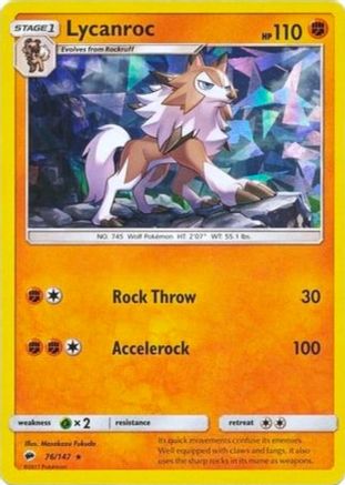 Lycanroc - 76/147 (Cracked Ice Holo) 76 - Deck Exclusives Holofoil