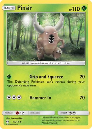 Pinsir 4/214 - Lost Thunder Reverse Holofoil