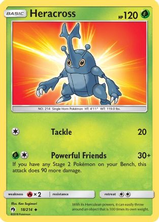Heracross 18/214 - SM  Lost Thunder Reverse Holofoil