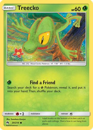 Treecko 20/214 - SM  Lost Thunder Reverse Holofoil