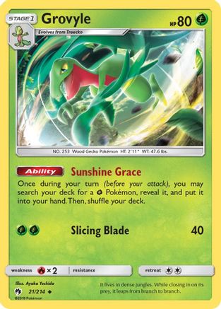 Grovyle 21/214 - Lost Thunder Reverse Holofoil