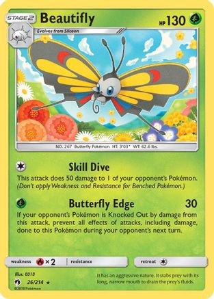 Beautifly 26/214 - Lost Thunder Reverse Holofoil