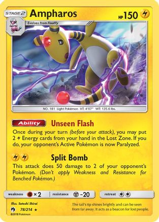 Ampharos 78/214 - Lost Thunder Holofoil