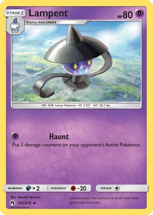 Lampent 102/214 - Lost Thunder Reverse Holofoil