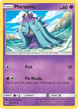 Mareanie 105/214 - Lost Thunder Reverse Holofoil