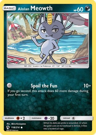 Alolan Meowth - 118/214 - SM  Lost Thunder