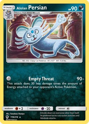 Alolan Persian - 119/214 - SM  Lost Thunder