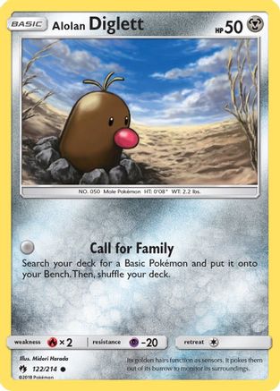 Alolan Diglett - 122/214 - SM  Lost Thunder Reverse Holofoil