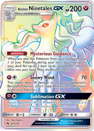Alolan Ninetales GX (Secret) - 225/214 - SM  Lost Thunder Holofoil
