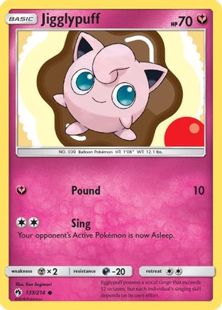 Jigglypuff 133/214 - Lost Thunder Reverse Holofoil