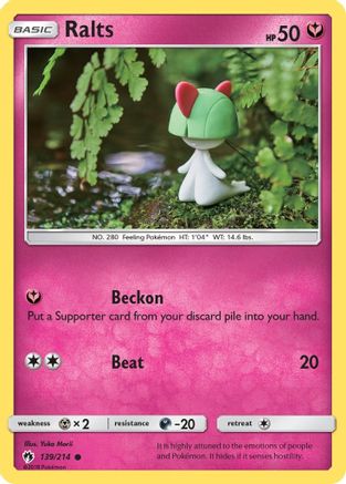 Ralts 139/214 - Lost Thunder Reverse Holofoil