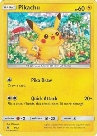 Pikachu - 4/12 4/12 - McDonalds Promos 2018 Holofoil