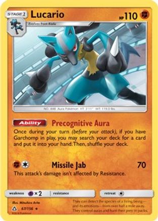 Lucario - 67/156 (SM Ultra Prism) 67 - Deck Exclusives