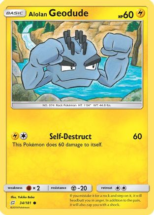 Alolan Geodude - 34/181 - SM  Team Up Reverse Holofoil