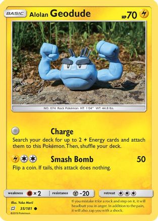 Alolan Geodude - 35/181 - SM  Team Up Reverse Holofoil