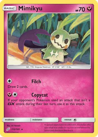Mimikyu 112/181 - SM  Team Up Reverse Holofoil