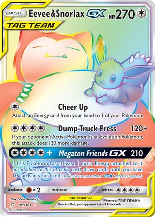 Eevee & Snorlax-GX 191/181 - Team Up Holofoil