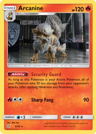 Arcanine 6/18 - Detective Pikachu Holofoil