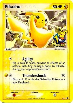 Pikachu - 012 (10th Anniversary) 12 - Miscellaneous Cards & Products