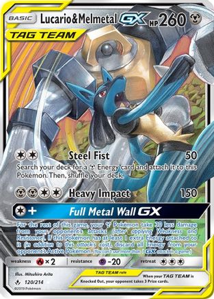 Lucario & Melmetal-GX 120/214 - Unbroken Bonds Holofoil