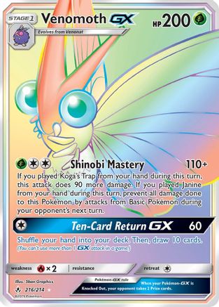 Venomoth-GX 216/214 - Unbroken Bonds Holofoil