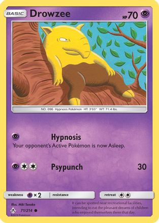 Drowzee 71/214 - SM  Unbroken Bonds Reverse Holofoil