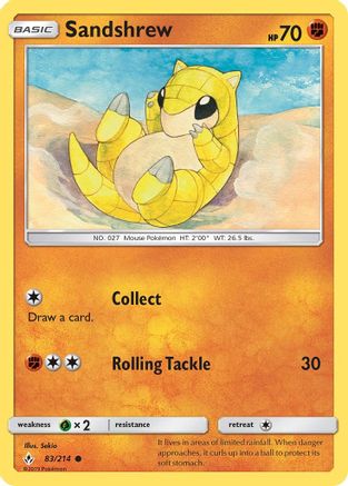 Sandshrew 83/214 - SM  Unbroken Bonds