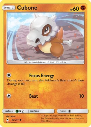 Cubone 90/214 - SM  Unbroken Bonds