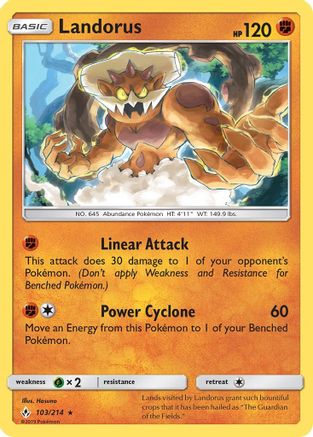 Landorus 103/214 - Unbroken Bonds Reverse Holofoil