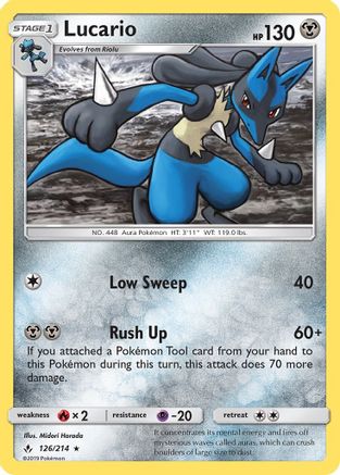 Lucario 126/214 - Unbroken Bonds Holofoil