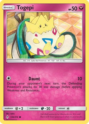 Togepi 136/214 - Unbroken Bonds Reverse Holofoil