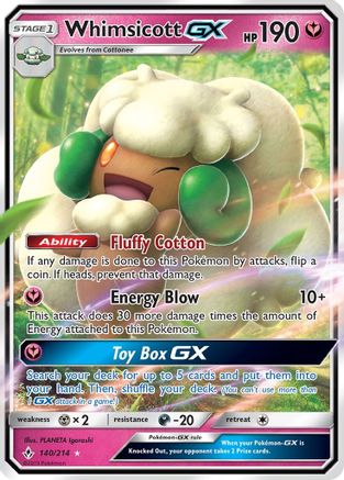 Whimsicott GX 140/214 - SM  Unbroken Bonds Holofoil