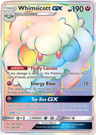 Whimsicott-GX 226/214 - Unbroken Bonds Holofoil