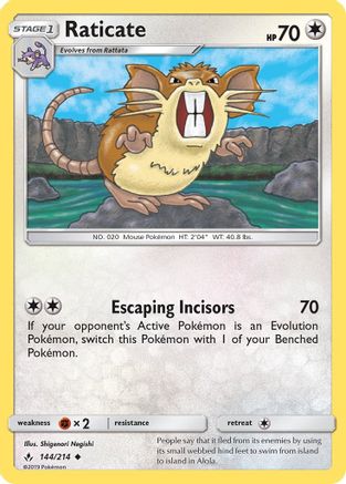 Raticate 144/214 - Unbroken Bonds Reverse Holofoil