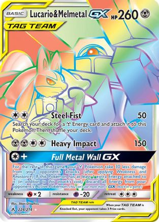 Lucario & Melmetal-GX 224/214 - Unbroken Bonds Holofoil