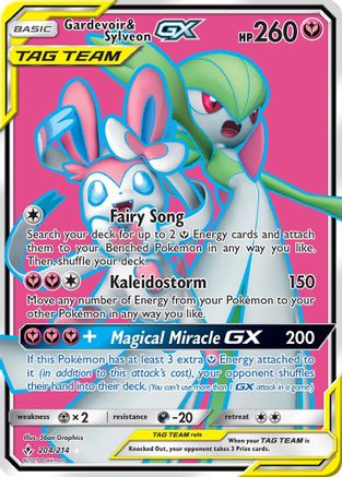 Gardevoir & Sylveon GX (204) (Full Art) 204/214 - Unbroken Bonds Holofoil