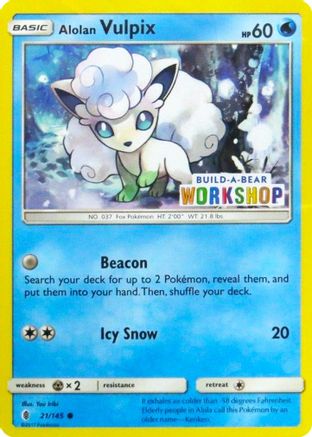 Alolan Vulpix (Build-A-Bear Workshop Exclusive) - 21/145 - Miscellaneous Cards & Products