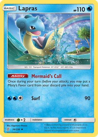 Lapras 36/236 - SM  Unified Minds Reverse Holofoil