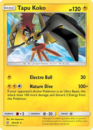 Tapu Koko 69/236 - Unified Minds Reverse Holofoil