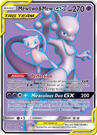 Mewtwo & Mew-GX 222/236 - Unified Minds Holofoil