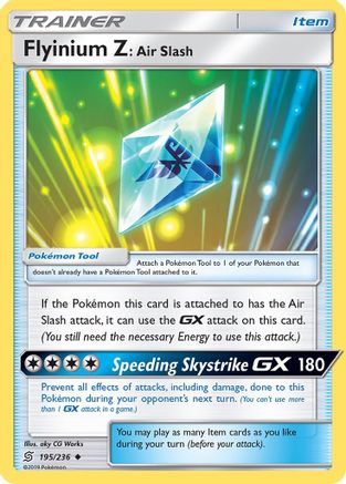 Flyinium Z: Air Slash 195/236 - SM  Unified Minds Reverse Holofoil